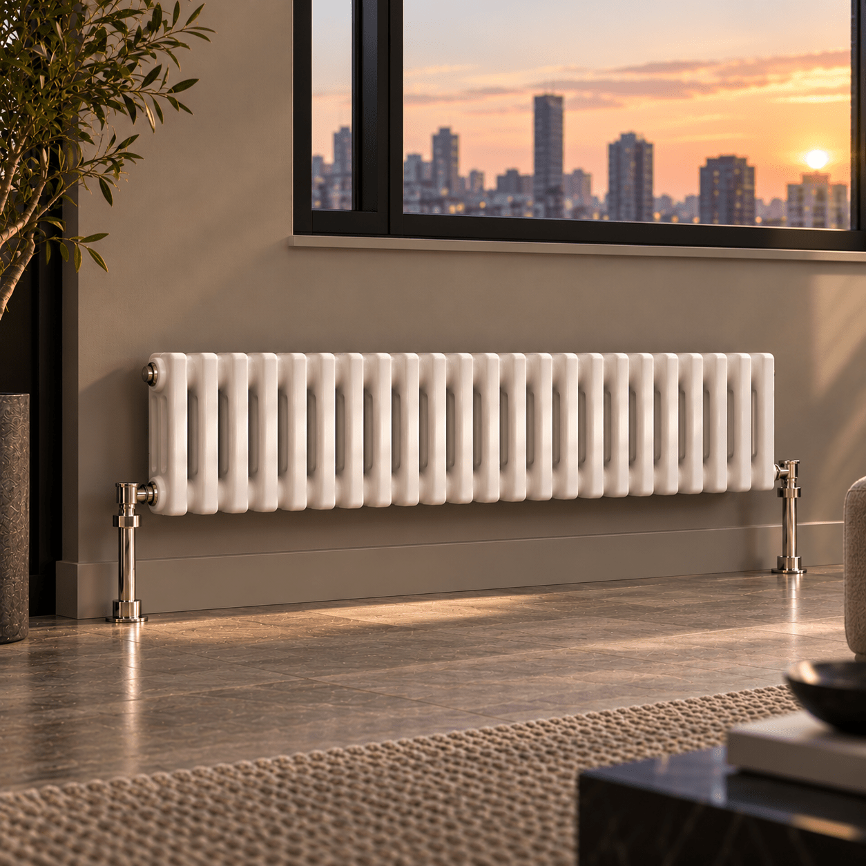 Ice Cold Spice Hudson 3 Column Horizontal Radiator in White