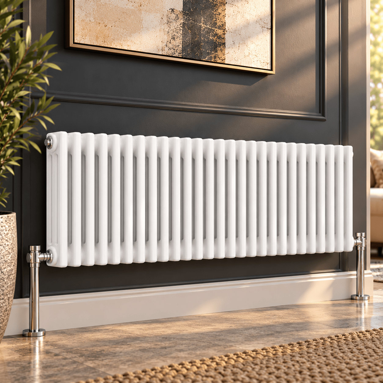 Ice Cold Spice Hudson 3 Column Horizontal Radiator in White
