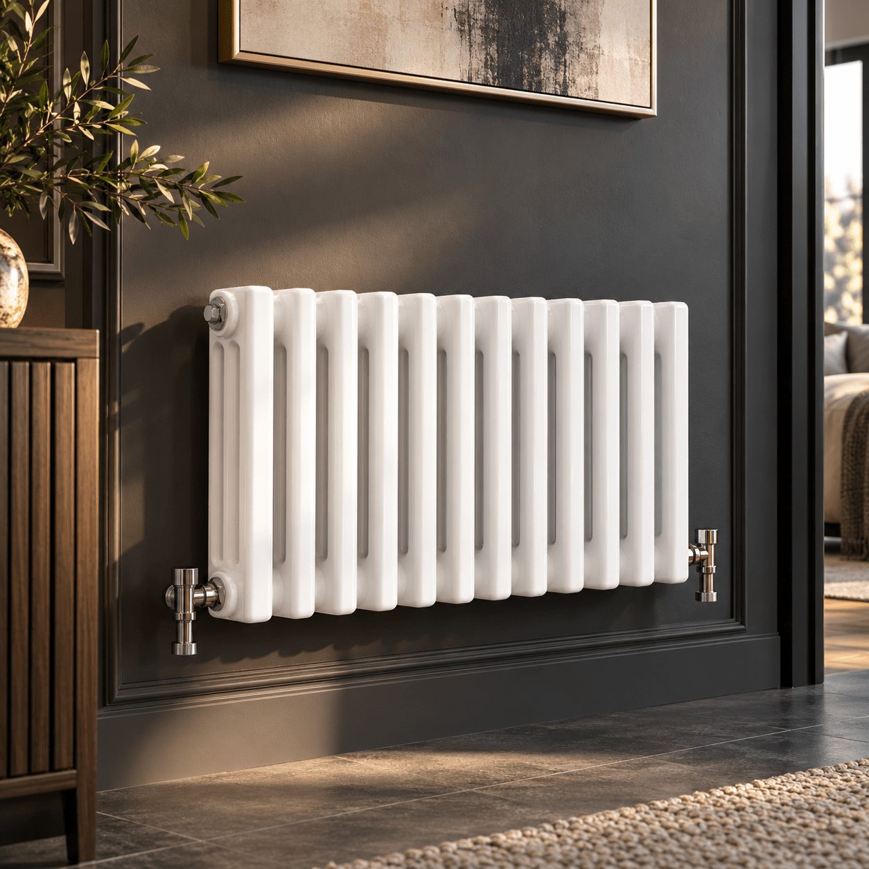 Ice Cold Spice Hudson 3 Column Horizontal Radiator in White