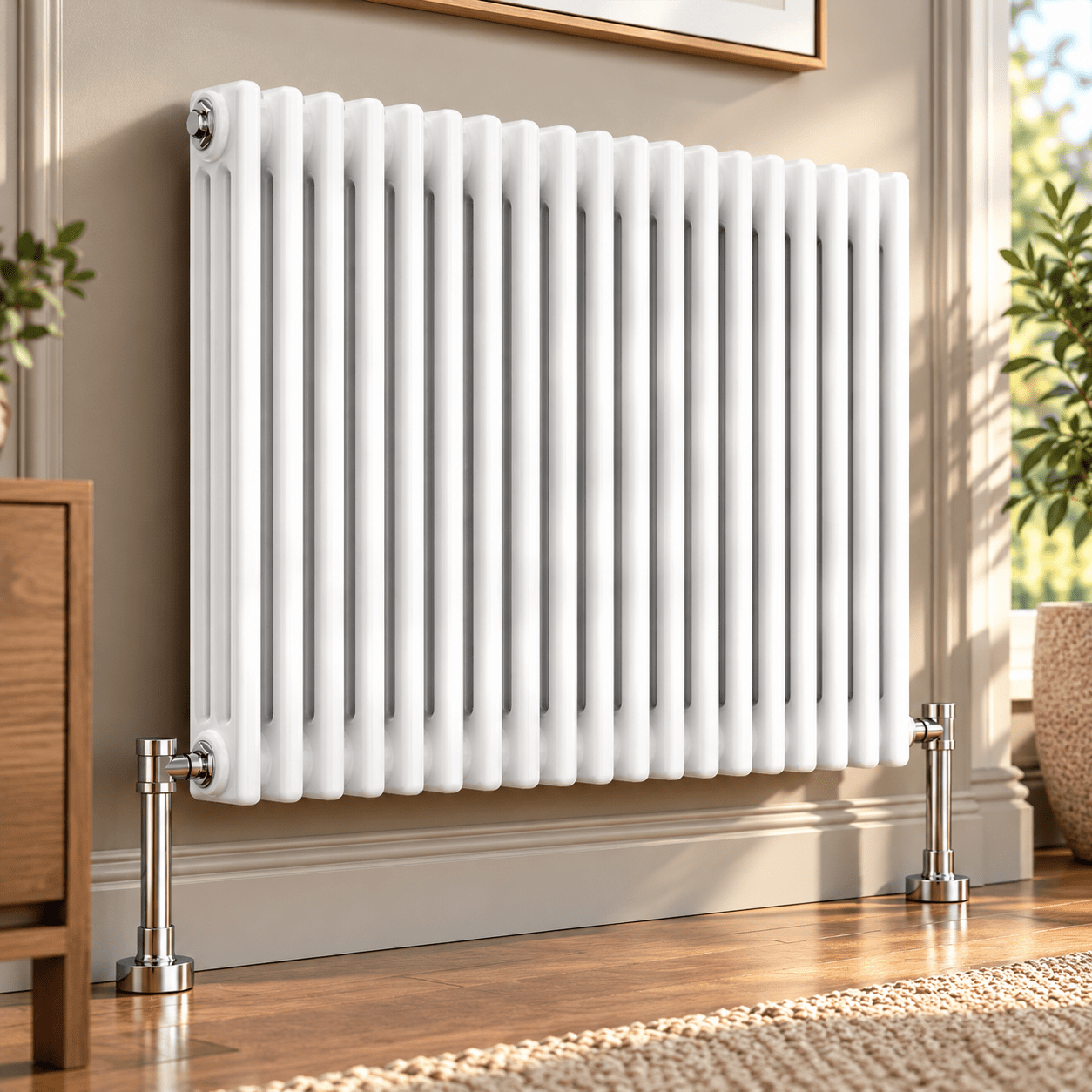 Ice Cold Spice Hudson 3 Column Horizontal Radiator in White