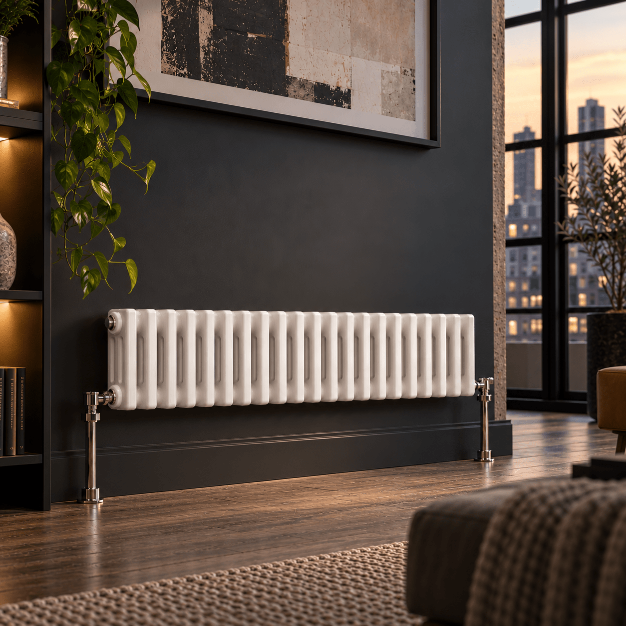 Ice Cold Spice Hudson 3 Column Horizontal Radiator in White