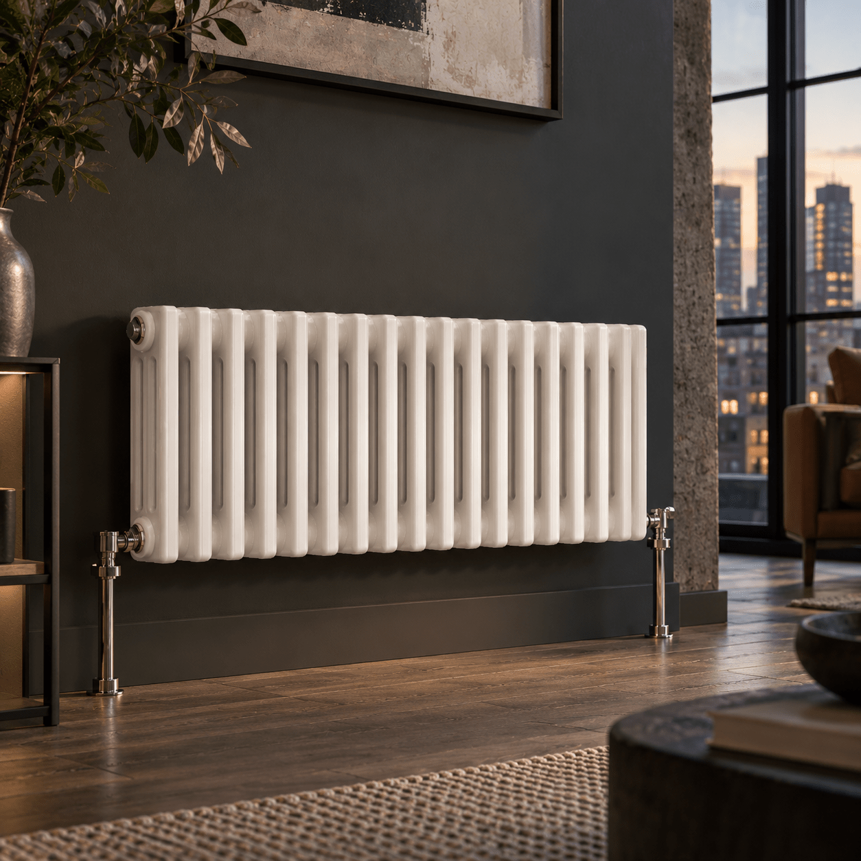 Ice Cold Spice Hudson 3 Column Horizontal Radiator in White