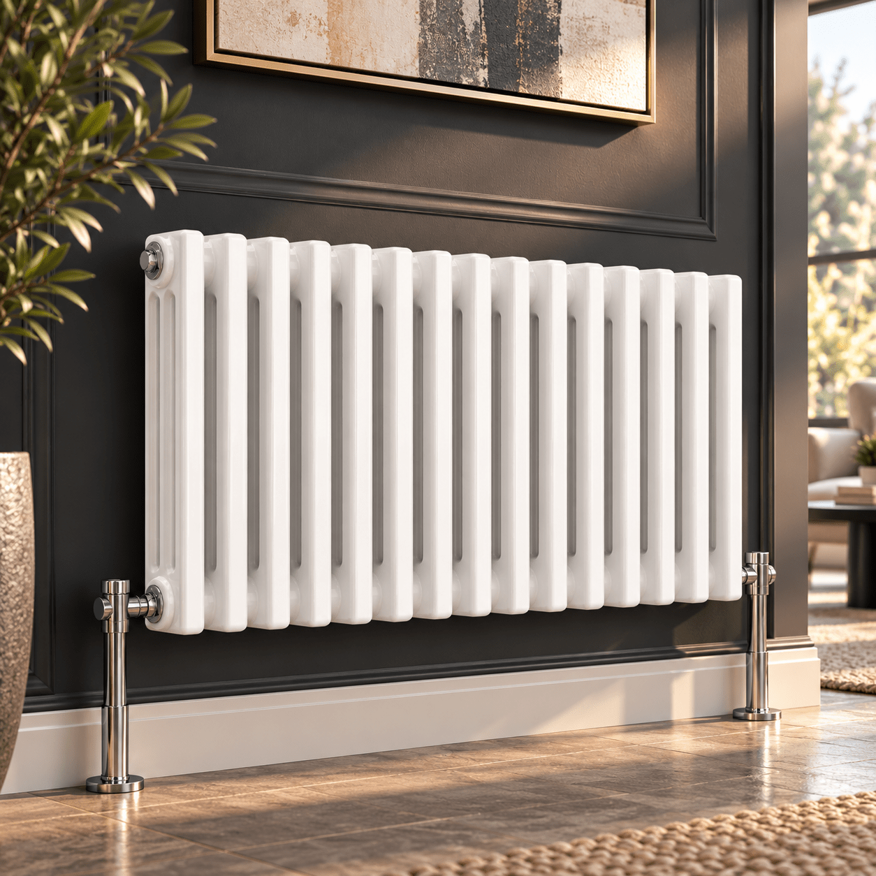 Ice Cold Spice Hudson 3 Column Horizontal Radiator in White