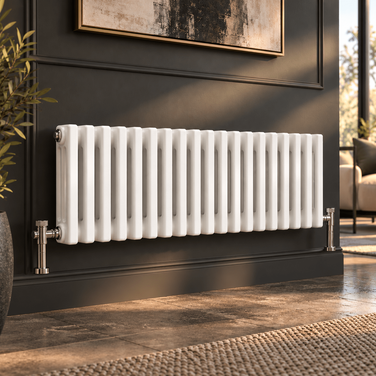 Ice Cold Spice Hudson 3 Column Horizontal Radiator in White