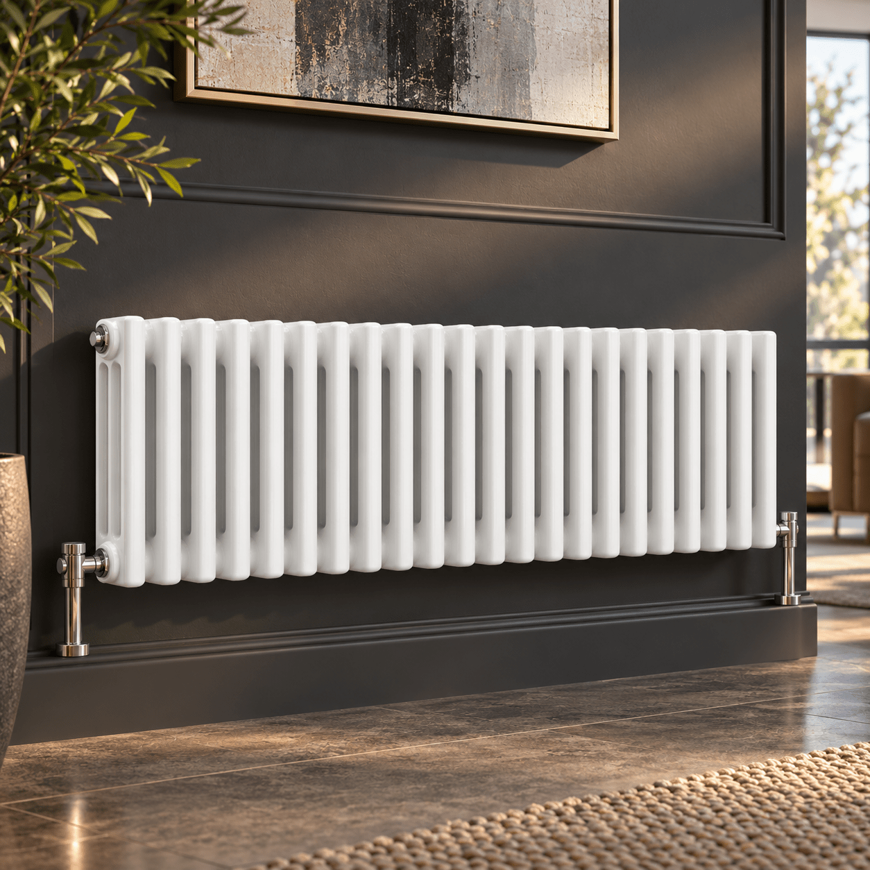 Ice Cold Spice Hudson 3 Column Horizontal Radiator in White
