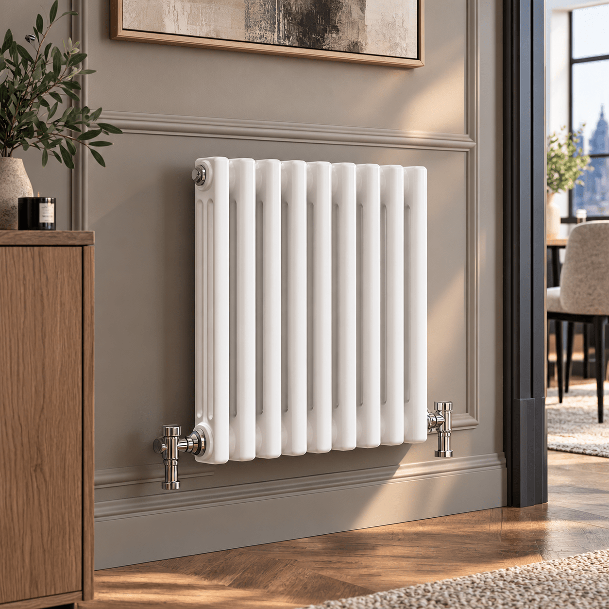 Ice Cold Spice Hudson 3 Column Horizontal Radiator in White