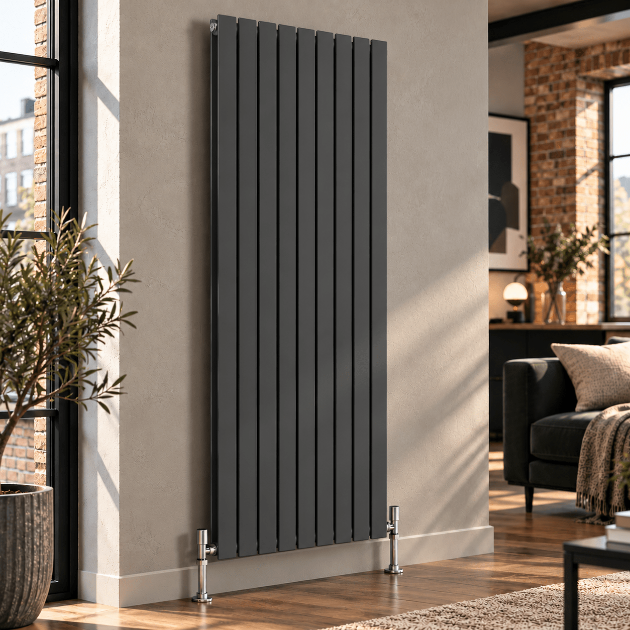 Ice Cold Spice Savannah Vertical Designer Radiator in Anthracite