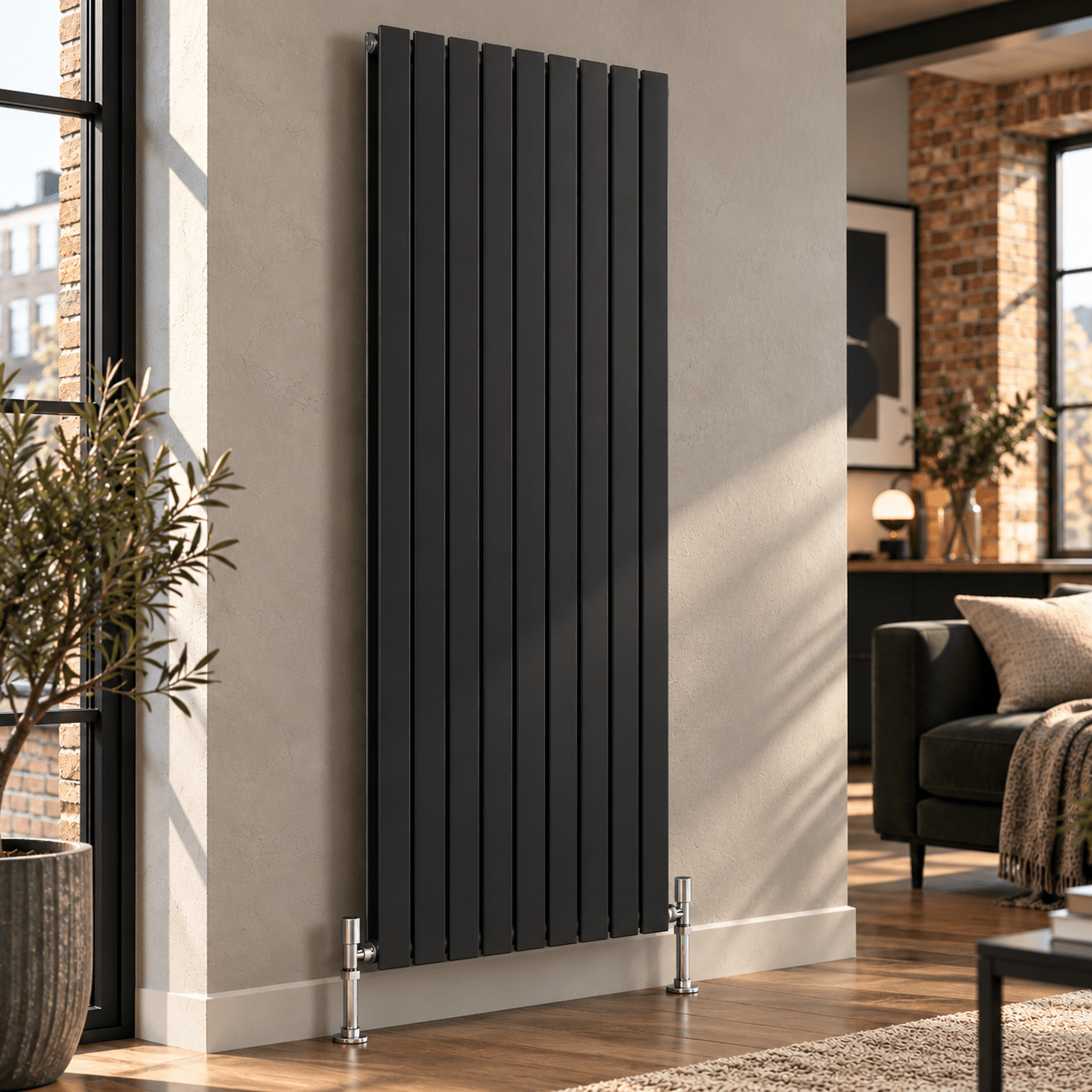 Ice Cold Spice Savannah Vertical Designer Radiator in Black