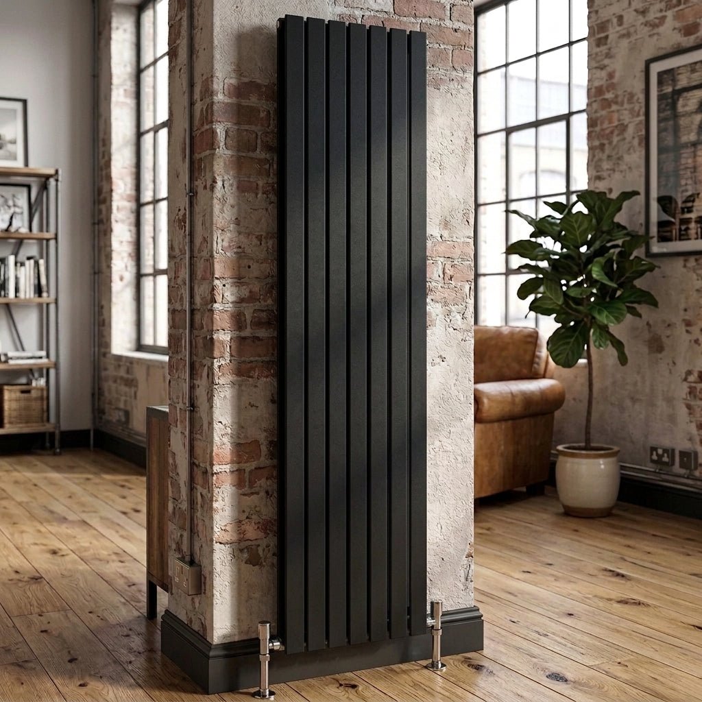 Ice Cold Spice Savannah Vertical Designer Radiator in Black