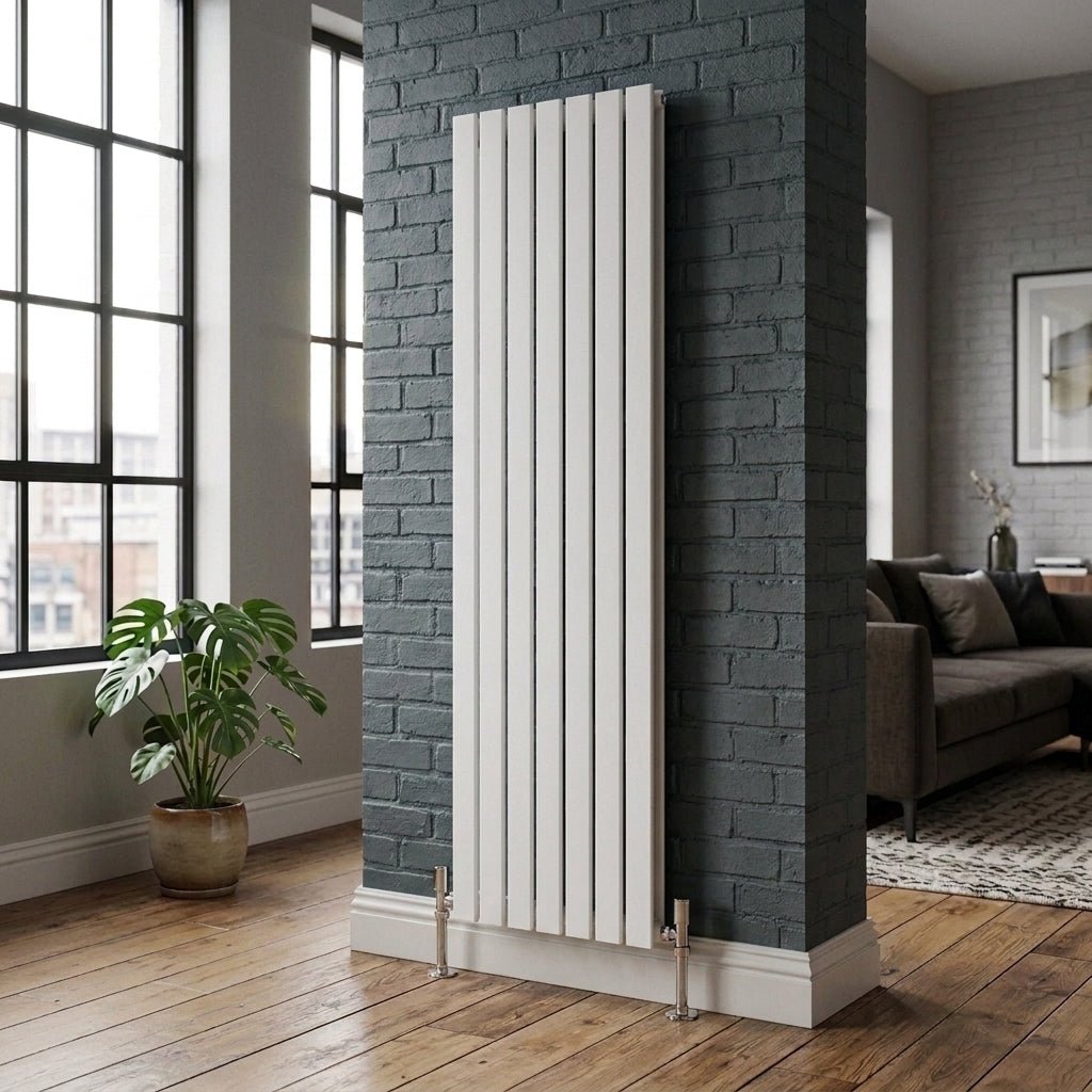 Ice Cold Spice Savannah Vertical Designer Radiator in White