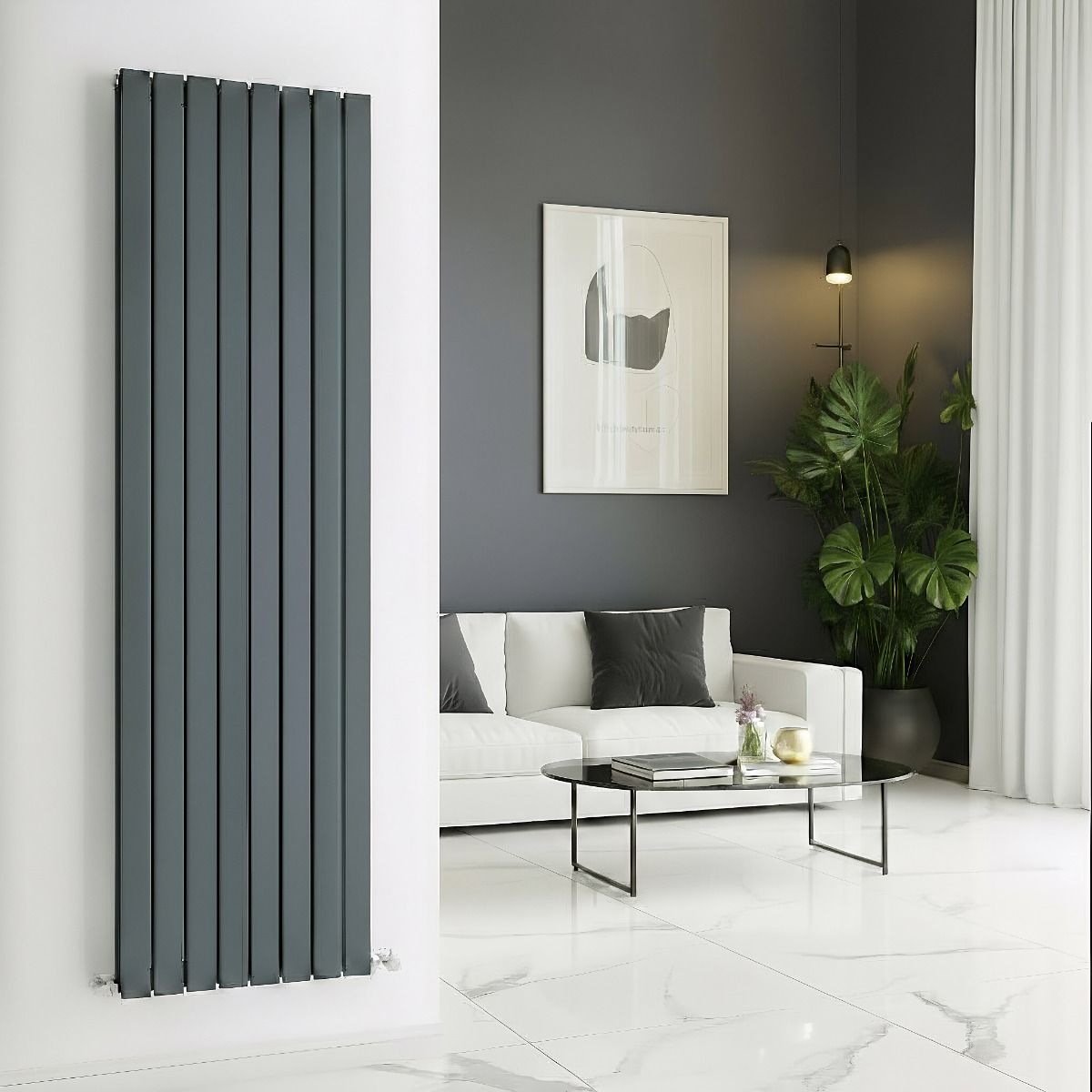 Ice Cold Spice Savannah Vertical Designer Radiator in White