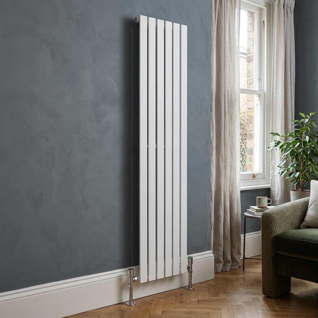 Ice Cold Spice Savannah Vertical Designer Radiator in White