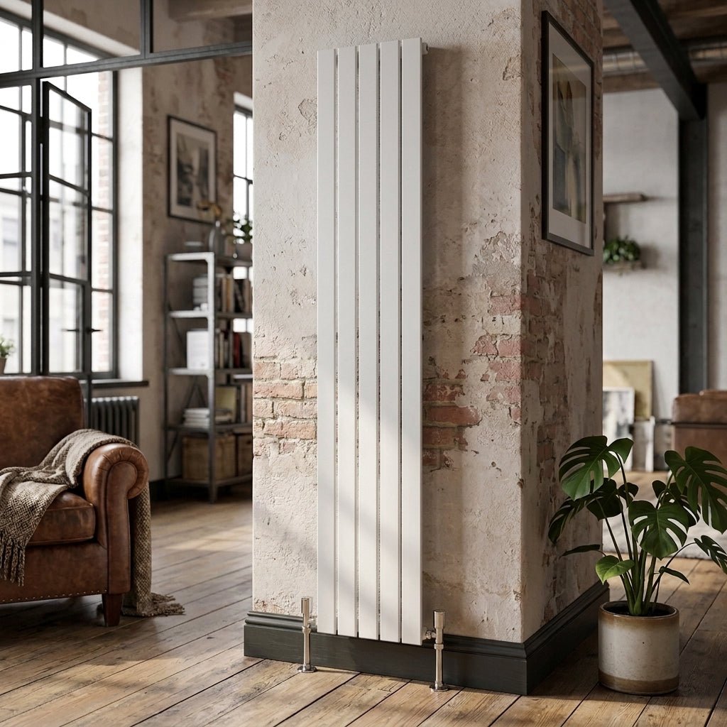 Ice Cold Spice Savannah Vertical Designer Radiator in White
