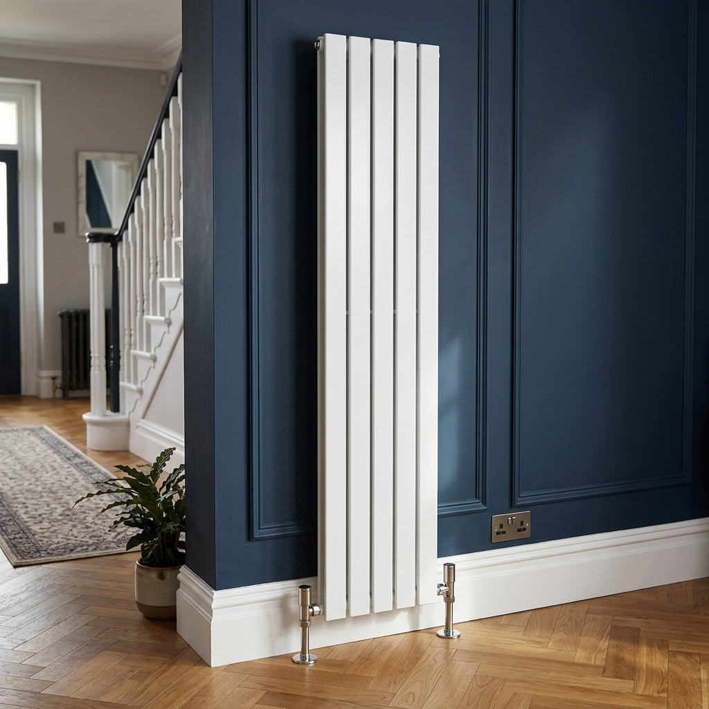 Ice Cold Spice Savannah Vertical Designer Radiator in White