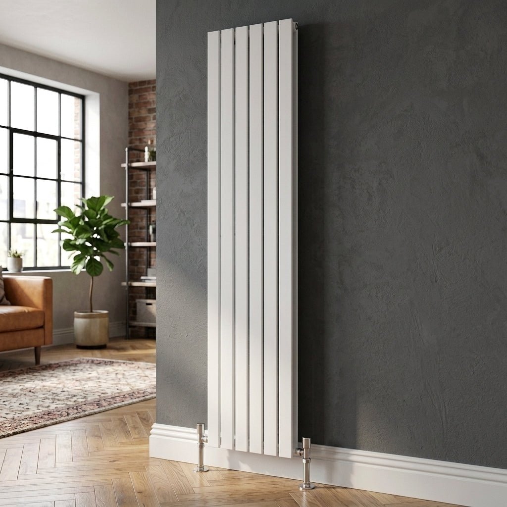 Ice Cold Spice Savannah Vertical Designer Radiator in White