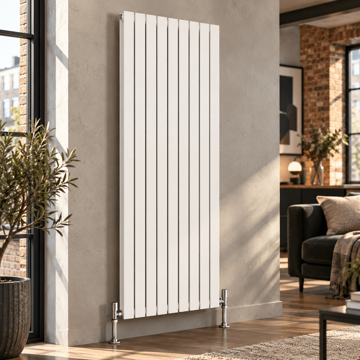 Ice Cold Spice Savannah Vertical Designer Radiator in White
