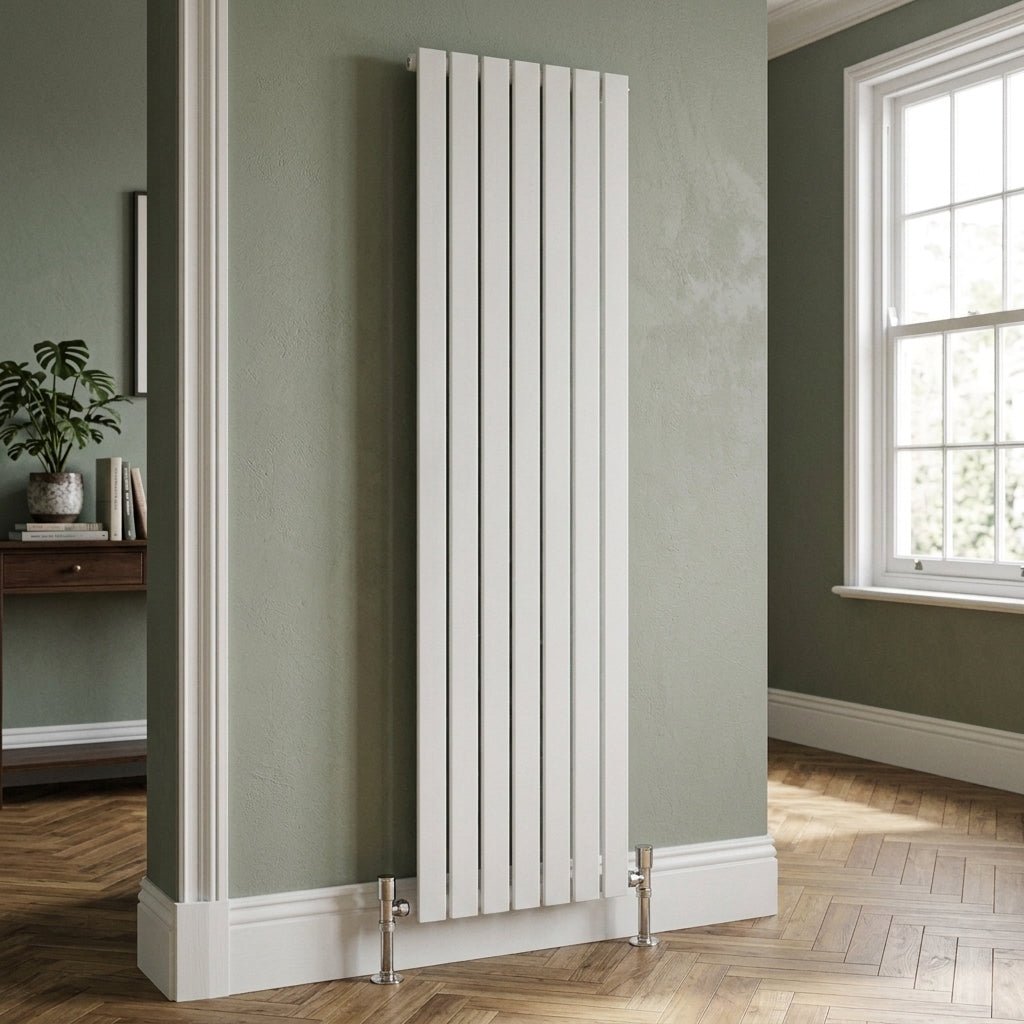 Ice Cold Spice Savannah Vertical Designer Radiator in White