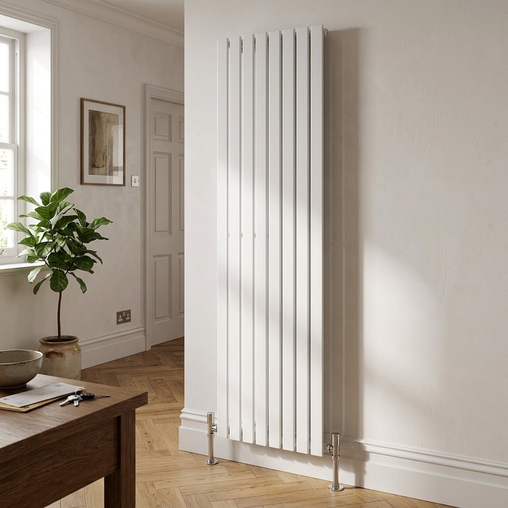 Ice Cold Spice Savannah Vertical Designer Radiator in White
