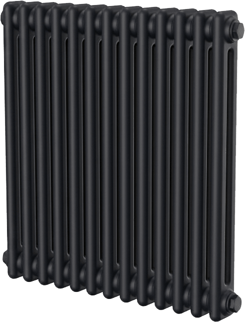 Ice Cold Spice Vermont Horizontal 2 Column Radiator in Black in Black