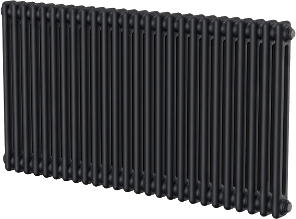 Ice Cold Spice Vermont Horizontal 2 Column Radiator in Black in Black