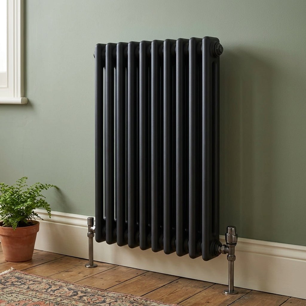 Ice Cold Spice Vermont Horizontal 2 Column Radiator in Black in Black