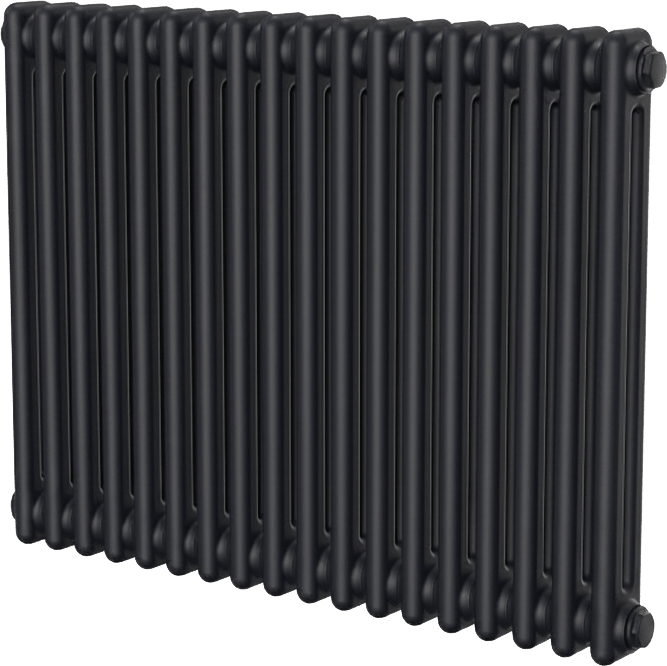 Ice Cold Spice Vermont Horizontal 2 Column Radiator in Black in Black