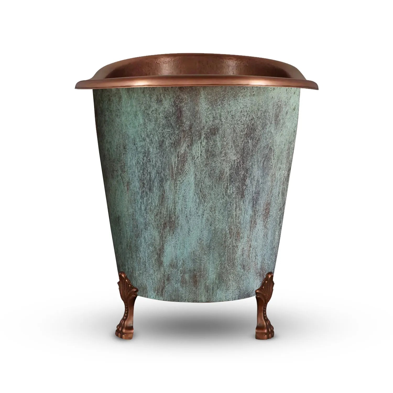 Coppersmith Creations Single-Slipper Turquoise Patina Soaking Tub 49-inch