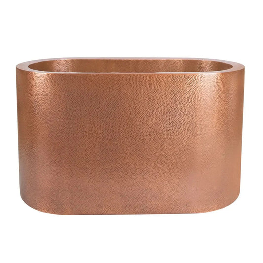 Coppersmith Creations Japanese Soaking Tub Double Wall Hammered Antique Copper Bathtub with Seats - baths - Ice Cold Spice | Copper