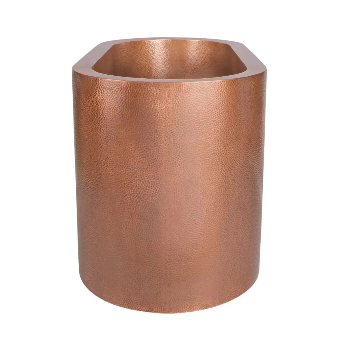 Coppersmith Creations Japanese Soaking Tub Double Wall Hammered Antique Copper Bathtub with Seats - baths - Ice Cold Spice | Copper