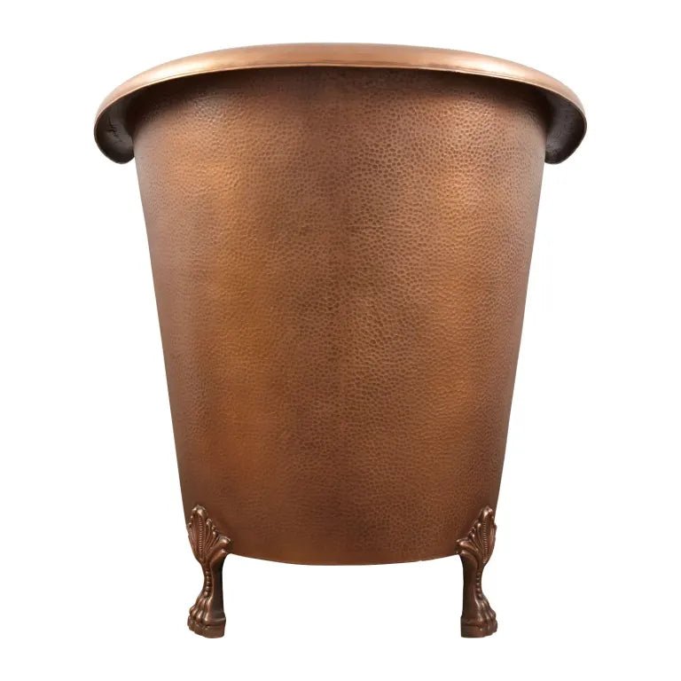 Coppersmith Creations Clawfoot Bathtub Hammered Copper Double - Slipper Soaking Tub 48 - inch - baths - Ice Cold Spice | Copper