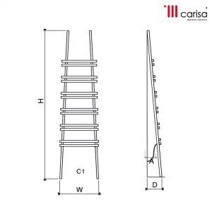 Carisa Jacobs Aluminium Designer Bathroom Ladder Towel Radiator 2000H x 535W | 5 colours, 1 size