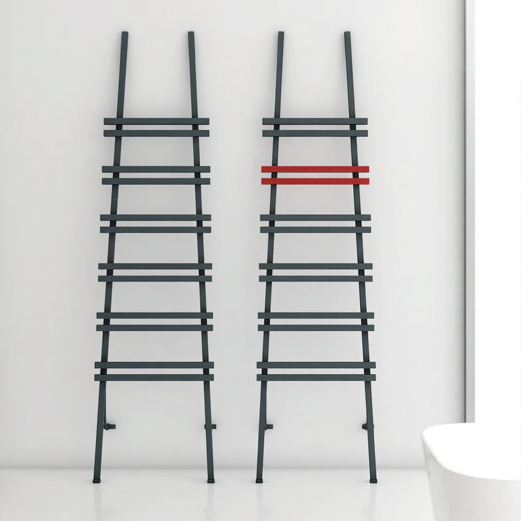 Carisa Jacobs Aluminium Designer Bathroom Ladder Towel Radiator