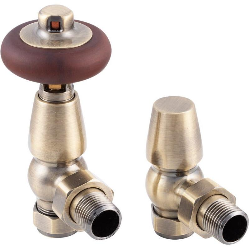 Carron Kingsgrove 15mm Inlet Thermostatic Radiator Valve - valves - Ice Cold Spice | Lacquered Antique Brass 15mm