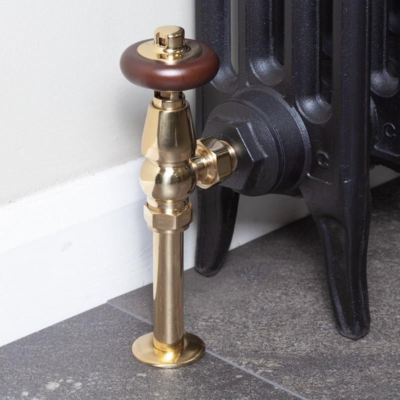 Carron Kingsgrove 15mm Inlet Thermostatic Radiator Valve - valves - Ice Cold Spice | Lacquered Brass 15mm