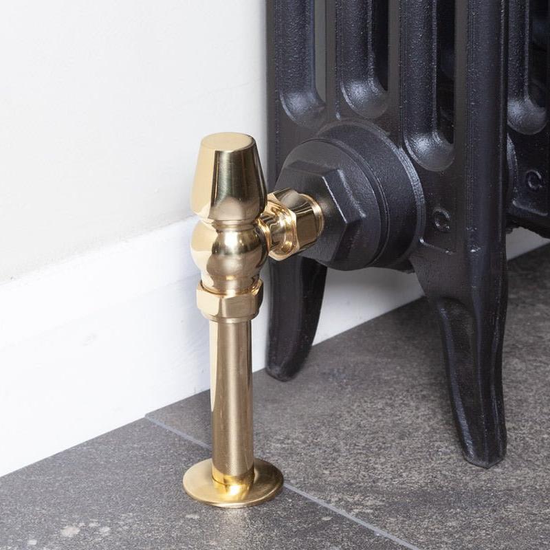 Carron Kingsgrove 15mm Inlet Thermostatic Radiator Valve - valves - Ice Cold Spice | Lacquered Brass 15mm
