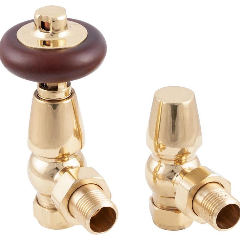 Carron Kingsgrove 15mm Inlet Thermostatic Radiator Valve - valves - Ice Cold Spice | Lacquered Brass 15mm