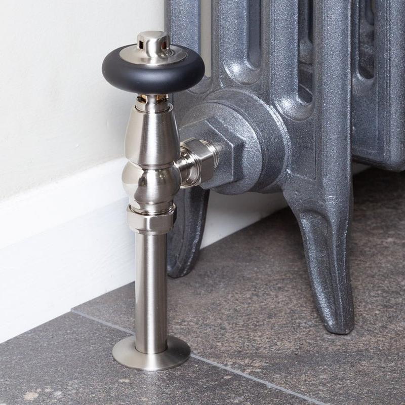 Carron Kingsgrove 15mm Inlet Thermostatic Radiator Valve - valves - Ice Cold Spice | Satin Nickel 15mm