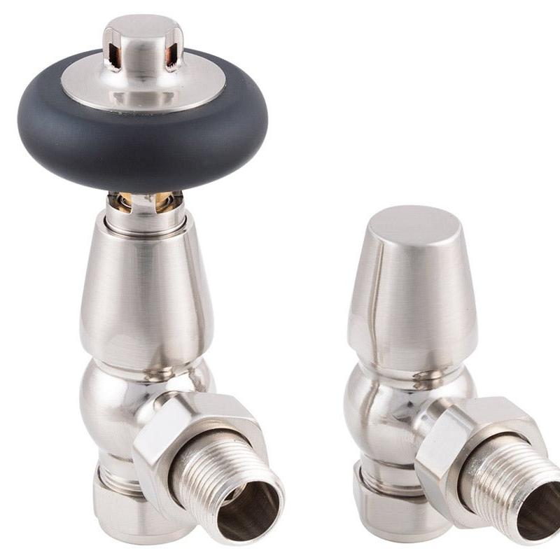 Carron Kingsgrove 15mm Inlet Thermostatic Radiator Valve - valves - Ice Cold Spice | Satin Nickel 15mm