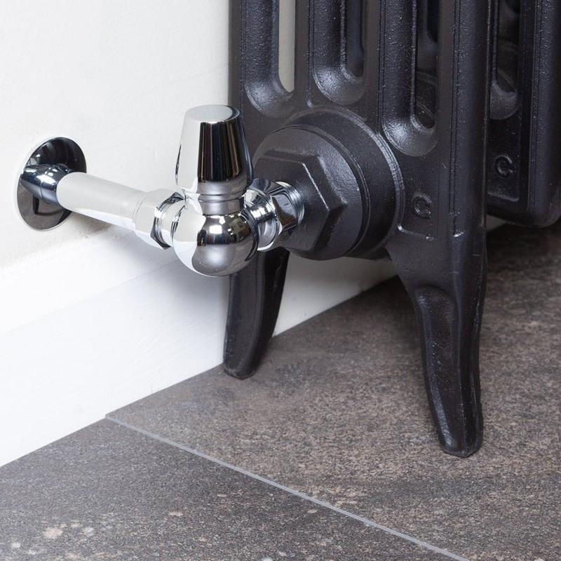 Carron Kingsgrove 15mm Inlet Corner Thermostatic Radiator Valve - valves - Ice Cold Spice | Chrome 15mm