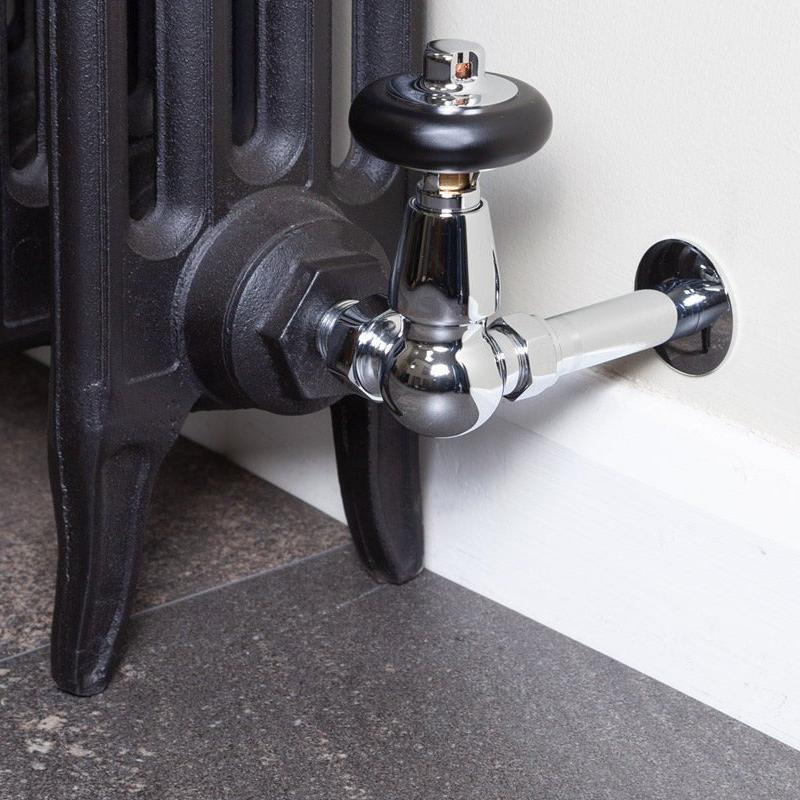 Carron Kingsgrove 15mm Inlet Corner Thermostatic Radiator Valve - valves - Ice Cold Spice | Chrome 15mm