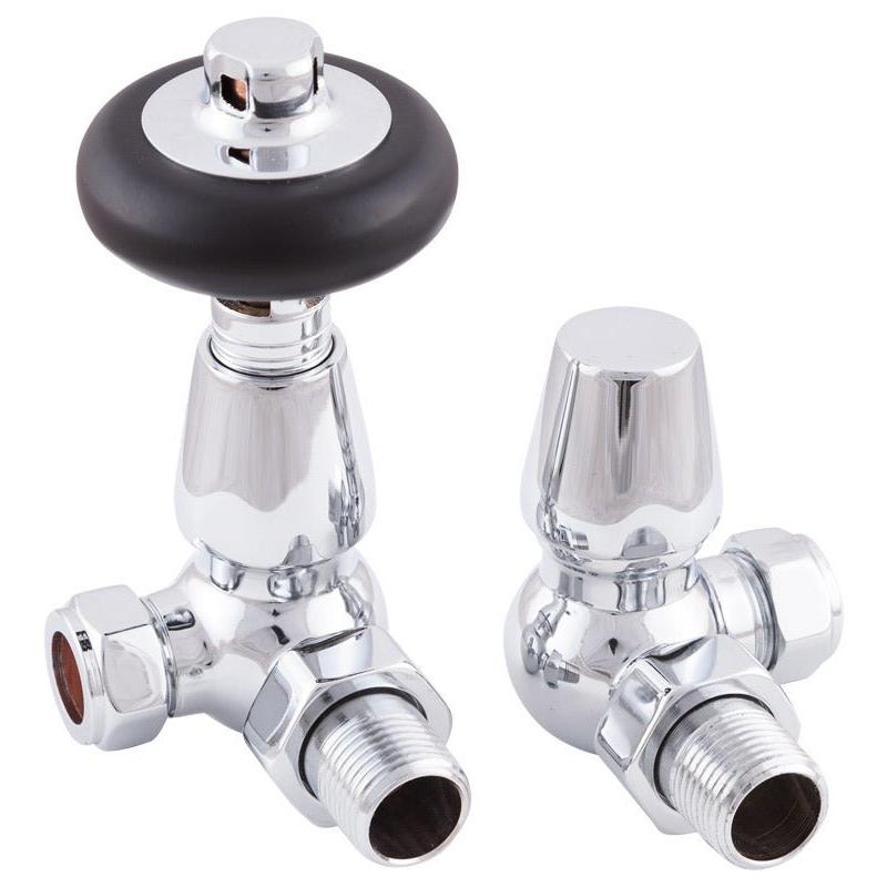 Carron Kingsgrove 15mm Inlet Corner Thermostatic Radiator Valve - valves - Ice Cold Spice | Chrome 15mm