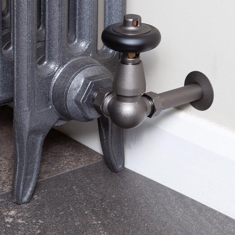 Carron Kingsgrove 15mm Inlet Corner Thermostatic Radiator Valve - valves - Ice Cold Spice | Pewter 15mm