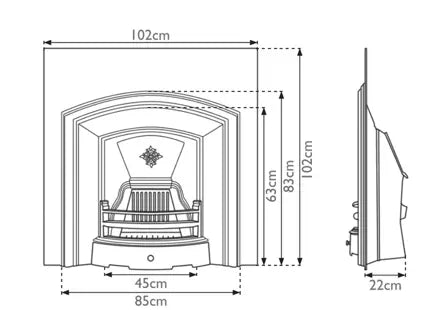 Carron London Plate Cast Iron Fireplace Insert