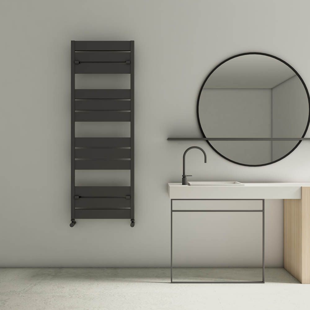 Carisa Mack Bathroom Vertical Designer Aluminium Towel Radiator | 2 colours, 4 sizes