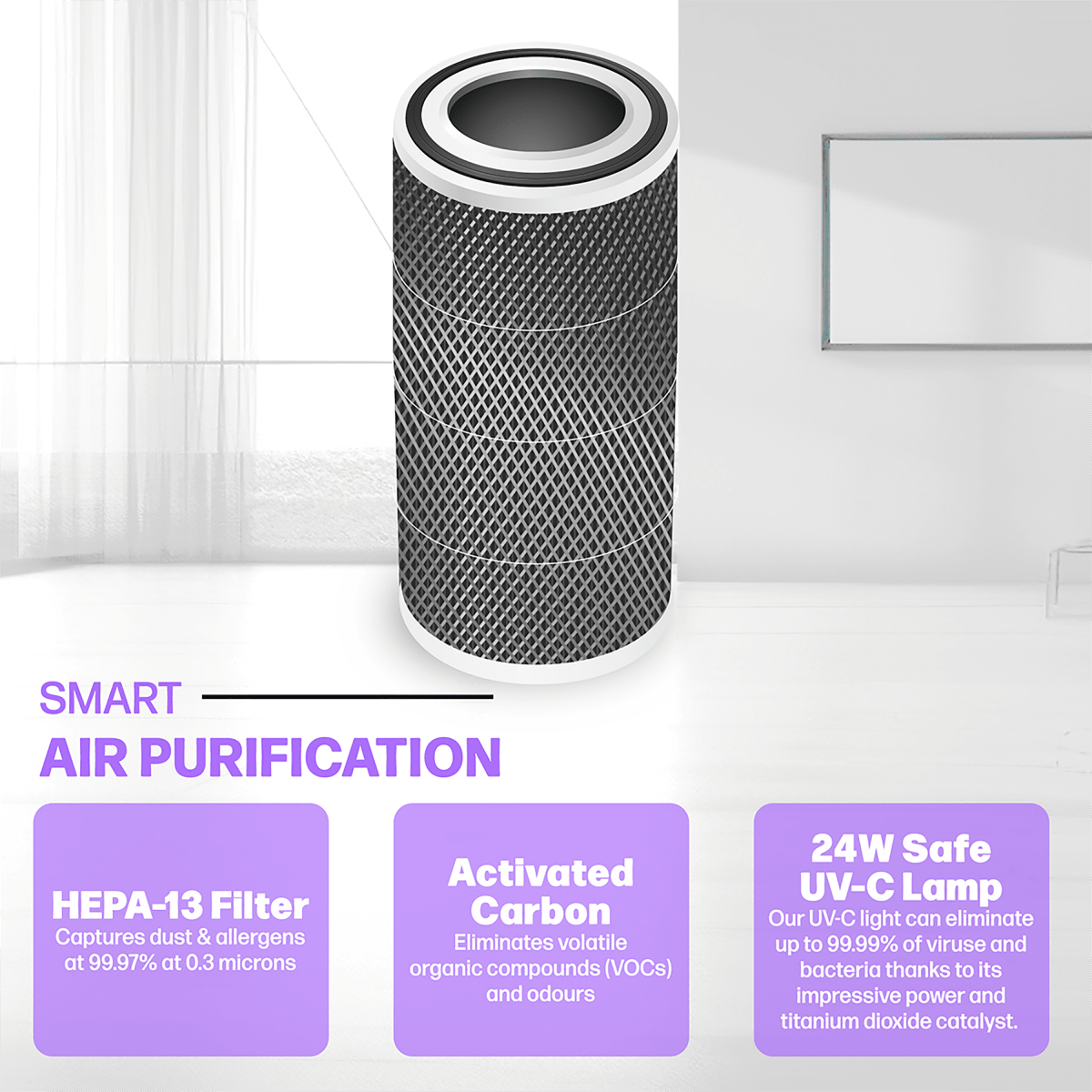 MedicAir Pro Air Purifier in White