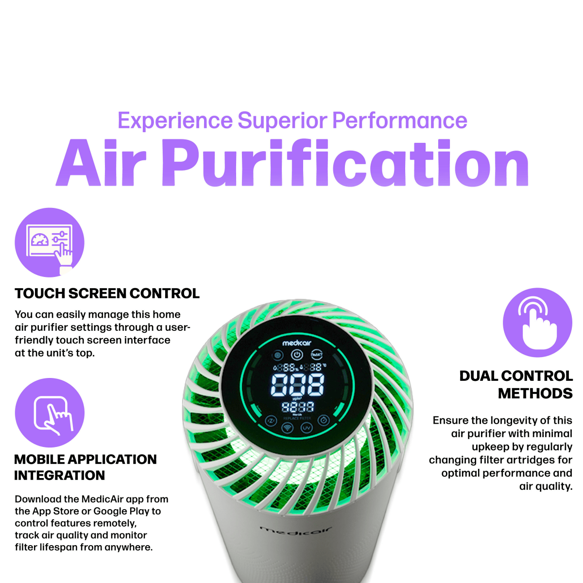 MedicAir Pro Air Purifier in White
