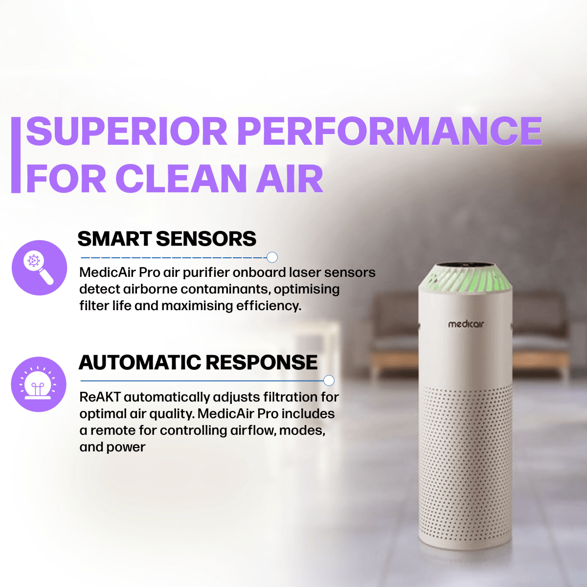 MedicAir Pro Air Purifier in White