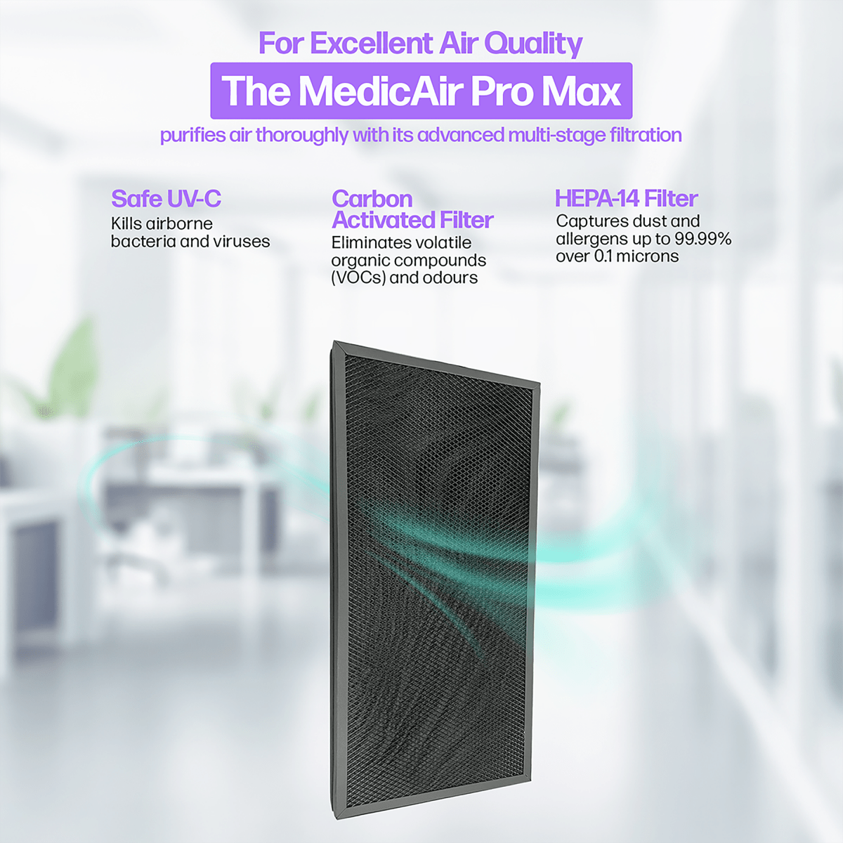 MedicAir Pro Max Air Purifier in White