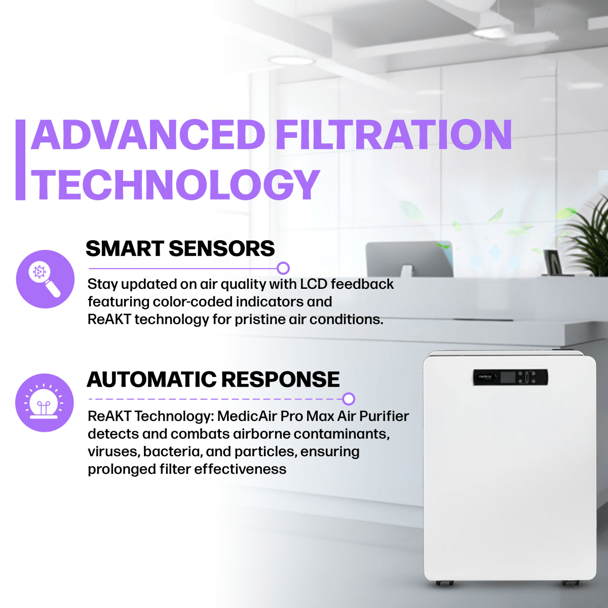 MedicAir Pro Max Air Purifier in White