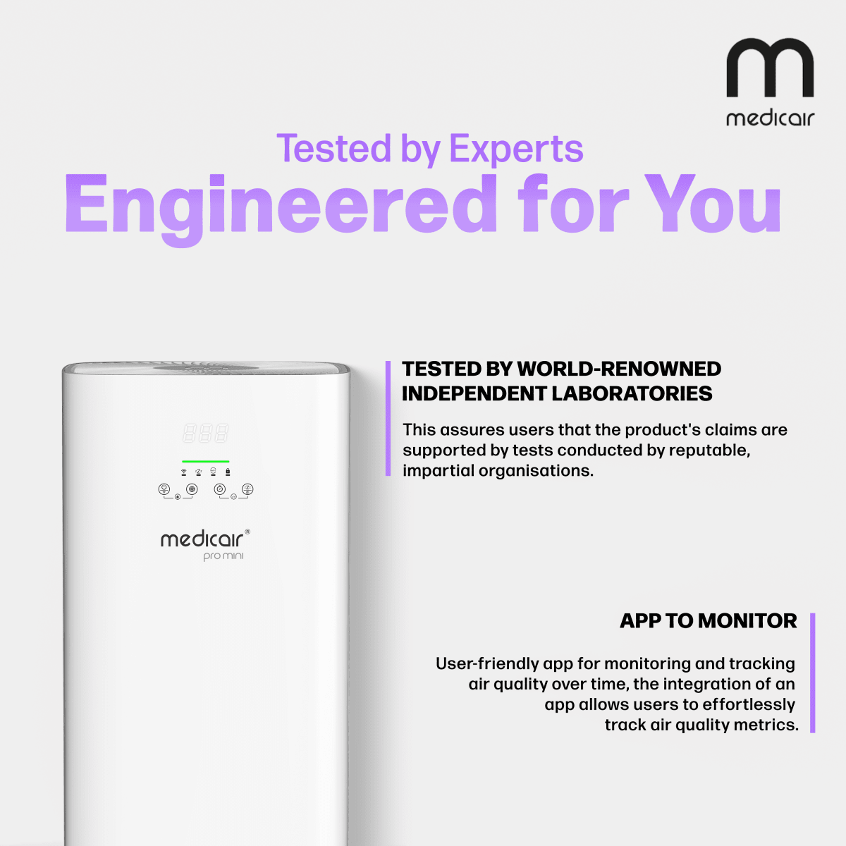 MedicAir Pro Mini Air Purifier in White